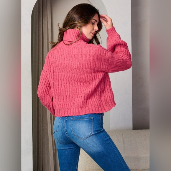 SALE! 009. WOMEN'S LONG SLEEVE TURTLENECK PULLOVER SWEATER - Picture 2 of 3